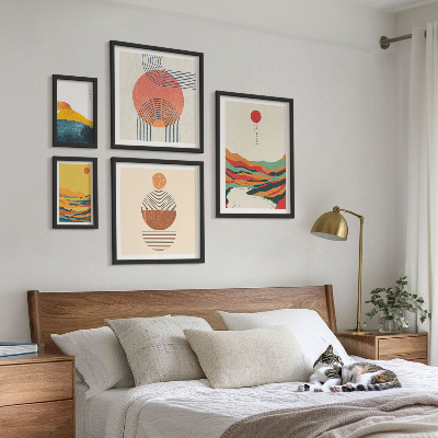 Modernes wandbilder-set Abstrakte geometrische Landschaften