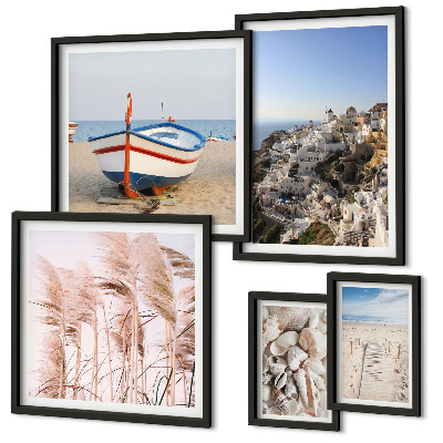 Bildergalerie-set für die wand Landschaften, Strände, weiße Gebäude