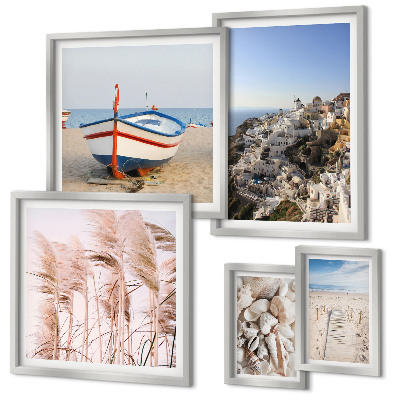 Bildergalerie-set für die wand Landschaften, Strände, weiße Gebäude