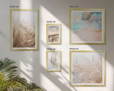Modernes Wandbilder-Set mit natürlichen Boho- und Ethno-Landschaften