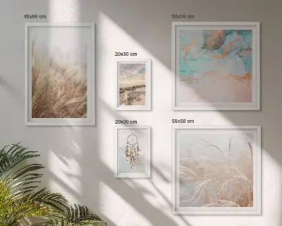 Modernes Wandbilder-Set mit natürlichen Boho- und Ethno-Landschaften