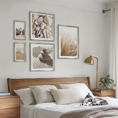 Bilderset fürs Sofa mit Muscheln und Sand vom Meer