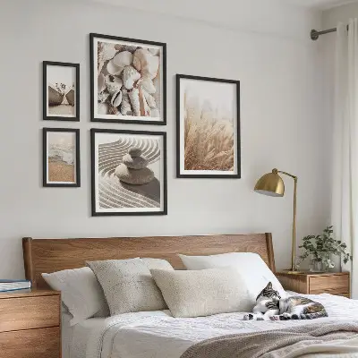 Bilderset fürs Sofa mit Muscheln und Sand vom Meer