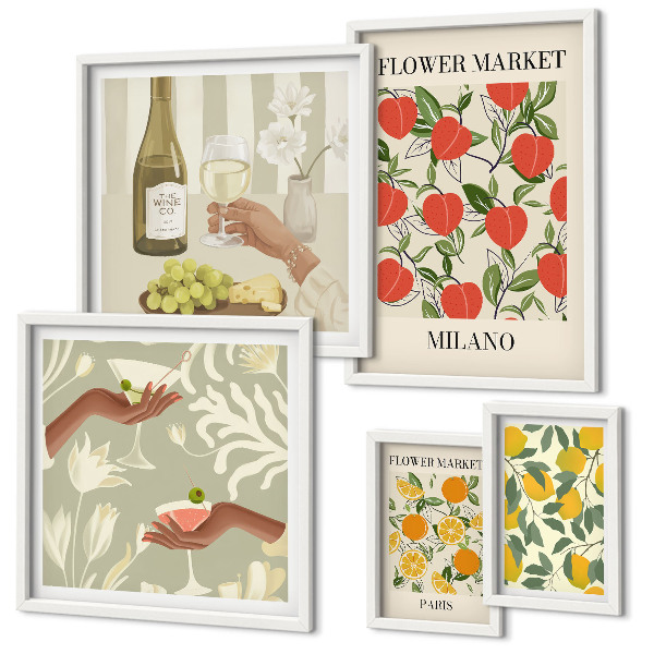 Bildergalerie-set für die wand Vintage-Obst- und Blumenmarkt