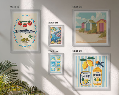 Modernes wandbilder-set Aromen der mediterranen Küche