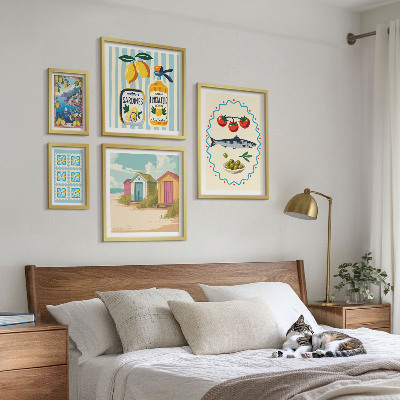 Modernes wandbilder-set Aromen der mediterranen Küche