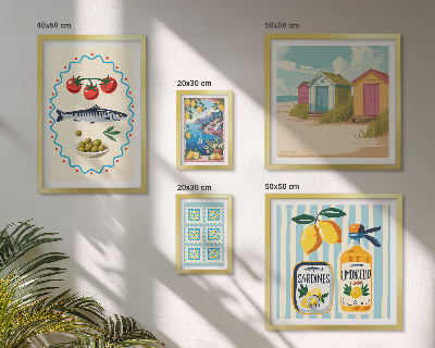 Modernes wandbilder-set Aromen der mediterranen Küche