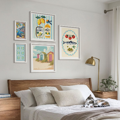 Modernes wandbilder-set Aromen der mediterranen Küche