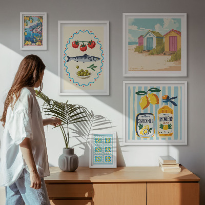 Modernes wandbilder-set Aromen der mediterranen Küche