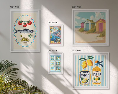Modernes wandbilder-set Aromen der mediterranen Küche