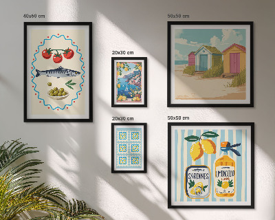 Modernes wandbilder-set Aromen der mediterranen Küche