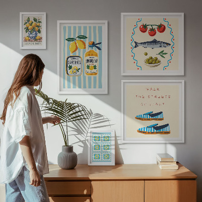 Bildergalerie-set für die wand Italienische Küche, Zitrusfrüchte