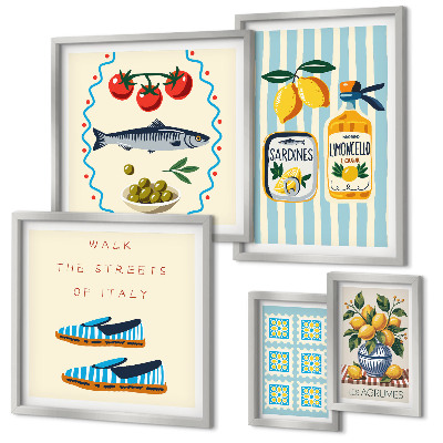 Bildergalerie-set für die wand Italienische Küche, Zitrusfrüchte