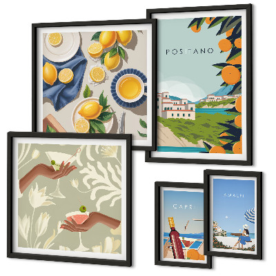 Modernes wandbilder-set Italienurlaub Amalfi Capri