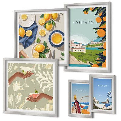 Modernes wandbilder-set Italienurlaub Amalfi Capri
