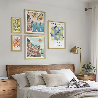 Bilderset für das Sofa mit Vintage Fruchtlandschaften