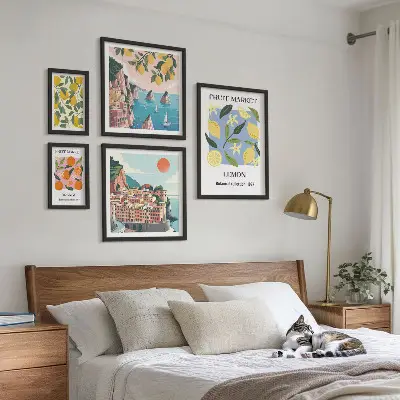Bilderset für das Sofa mit Vintage Fruchtlandschaften