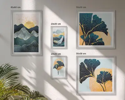 Bildergalerie-Set für die Wand mit stilvollen Bergpflanzenlandschaften