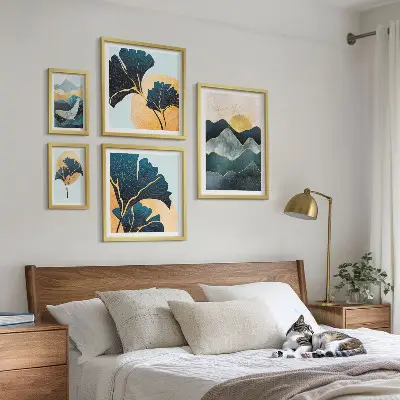 Bildergalerie-Set für die Wand mit stilvollen Bergpflanzenlandschaften