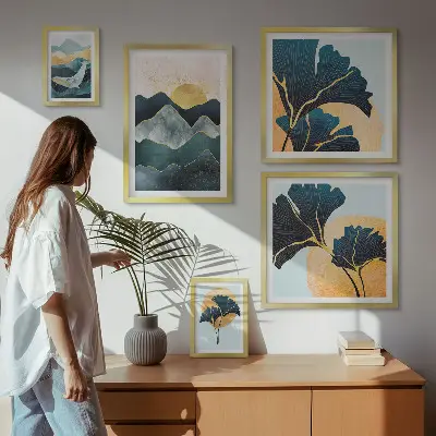 Bildergalerie-Set für die Wand mit stilvollen Bergpflanzenlandschaften