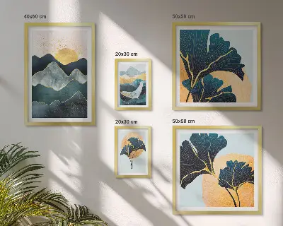 Bildergalerie-Set für die Wand mit stilvollen Bergpflanzenlandschaften