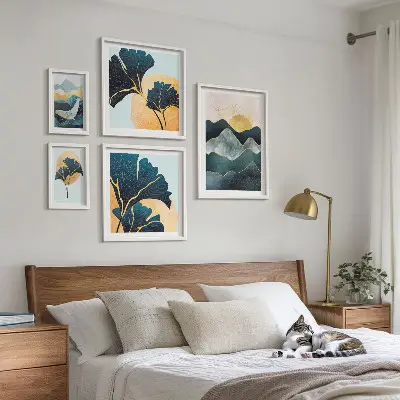 Bildergalerie-Set für die Wand mit stilvollen Bergpflanzenlandschaften
