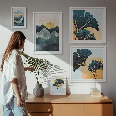 Bildergalerie-Set für die Wand mit stilvollen Bergpflanzenlandschaften