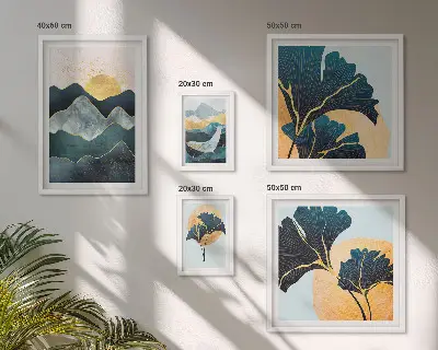 Bildergalerie-Set für die Wand mit stilvollen Bergpflanzenlandschaften