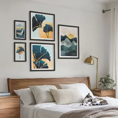 Bildergalerie-Set für die Wand mit stilvollen Bergpflanzenlandschaften