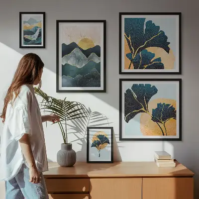 Bildergalerie-Set für die Wand mit stilvollen Bergpflanzenlandschaften