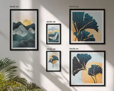 Bildergalerie-Set für die Wand mit stilvollen Bergpflanzenlandschaften