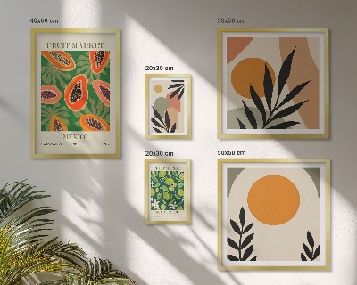 Modernes wandbilder-set Retro-Motive mit tropischen Früchten