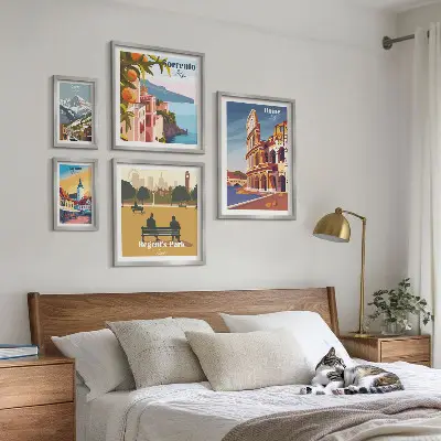 Bilderset für das Sofa mit Motiven europäischer Städte