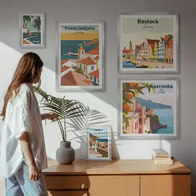 Bilderset Europäische Stadtlandschaften dekorative Wandbilder fürs Sofa