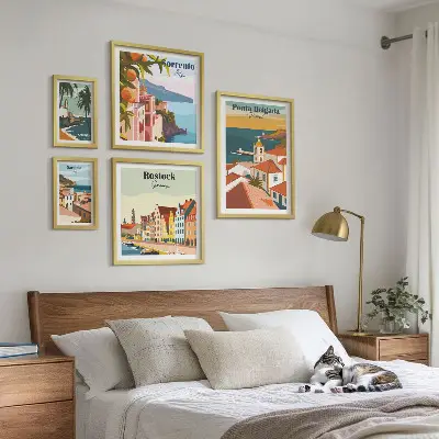 Bilderset Europäische Stadtlandschaften dekorative Wandbilder fürs Sofa