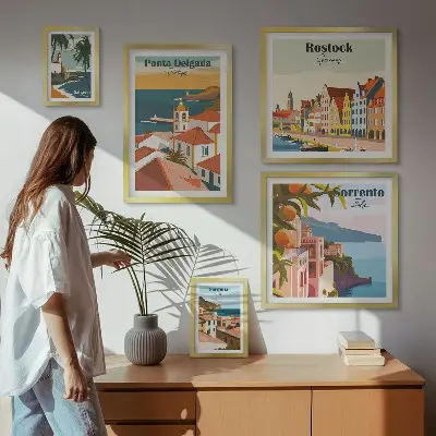 Bilderset Europäische Stadtlandschaften dekorative Wandbilder fürs Sofa