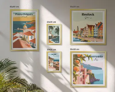 Bilderset Europäische Stadtlandschaften dekorative Wandbilder fürs Sofa