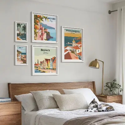 Bilderset Europäische Stadtlandschaften dekorative Wandbilder fürs Sofa
