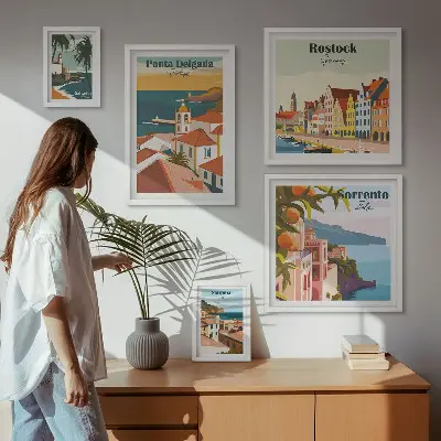 Bilderset Europäische Stadtlandschaften dekorative Wandbilder fürs Sofa