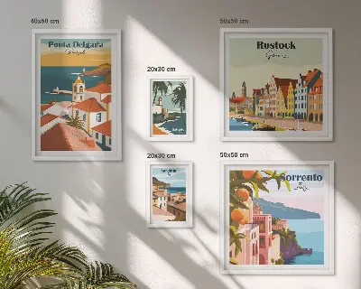 Bilderset Europäische Stadtlandschaften dekorative Wandbilder fürs Sofa