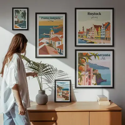 Bilderset Europäische Stadtlandschaften dekorative Wandbilder fürs Sofa