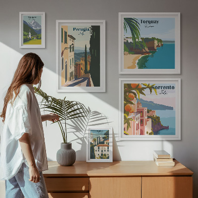 Bildergalerie-set für die wand Malerische italienische Städte