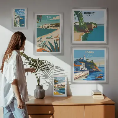 Bildergalerie-Set für die Wand mit Motiven von Küstenlandschaften Europas
