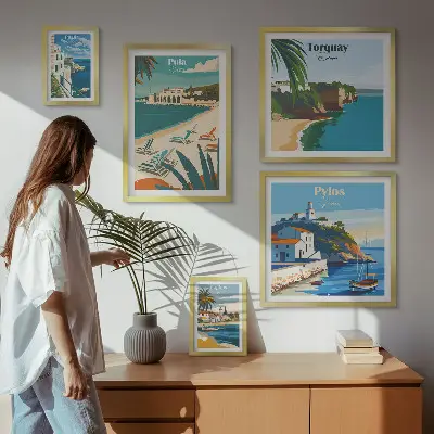 Bildergalerie-Set für die Wand mit Motiven von Küstenlandschaften Europas