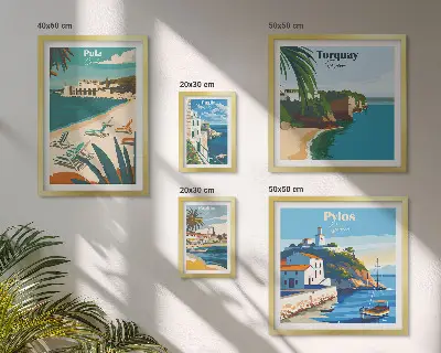 Bildergalerie-Set für die Wand mit Motiven von Küstenlandschaften Europas