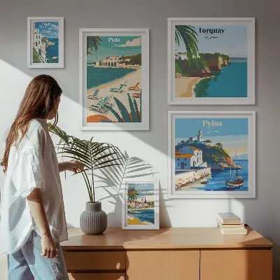 Bildergalerie-Set für die Wand mit Motiven von Küstenlandschaften Europas