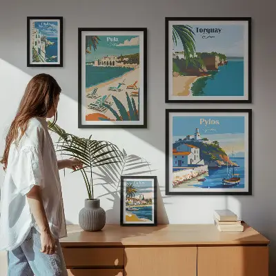 Bildergalerie-Set für die Wand mit Motiven von Küstenlandschaften Europas