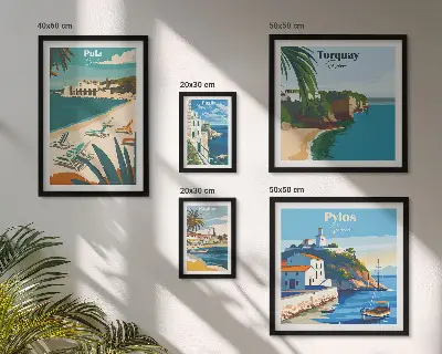 Bildergalerie-Set für die Wand mit Motiven von Küstenlandschaften Europas