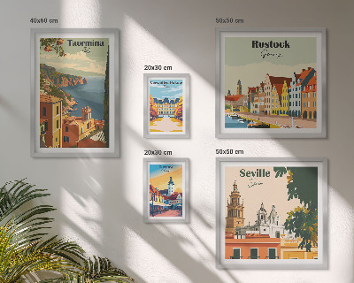 Modernes wandbilder-set Landschaften europäischer Städte
