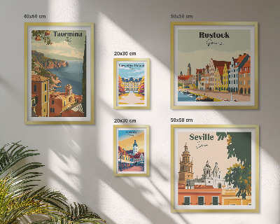 Modernes wandbilder-set Landschaften europäischer Städte